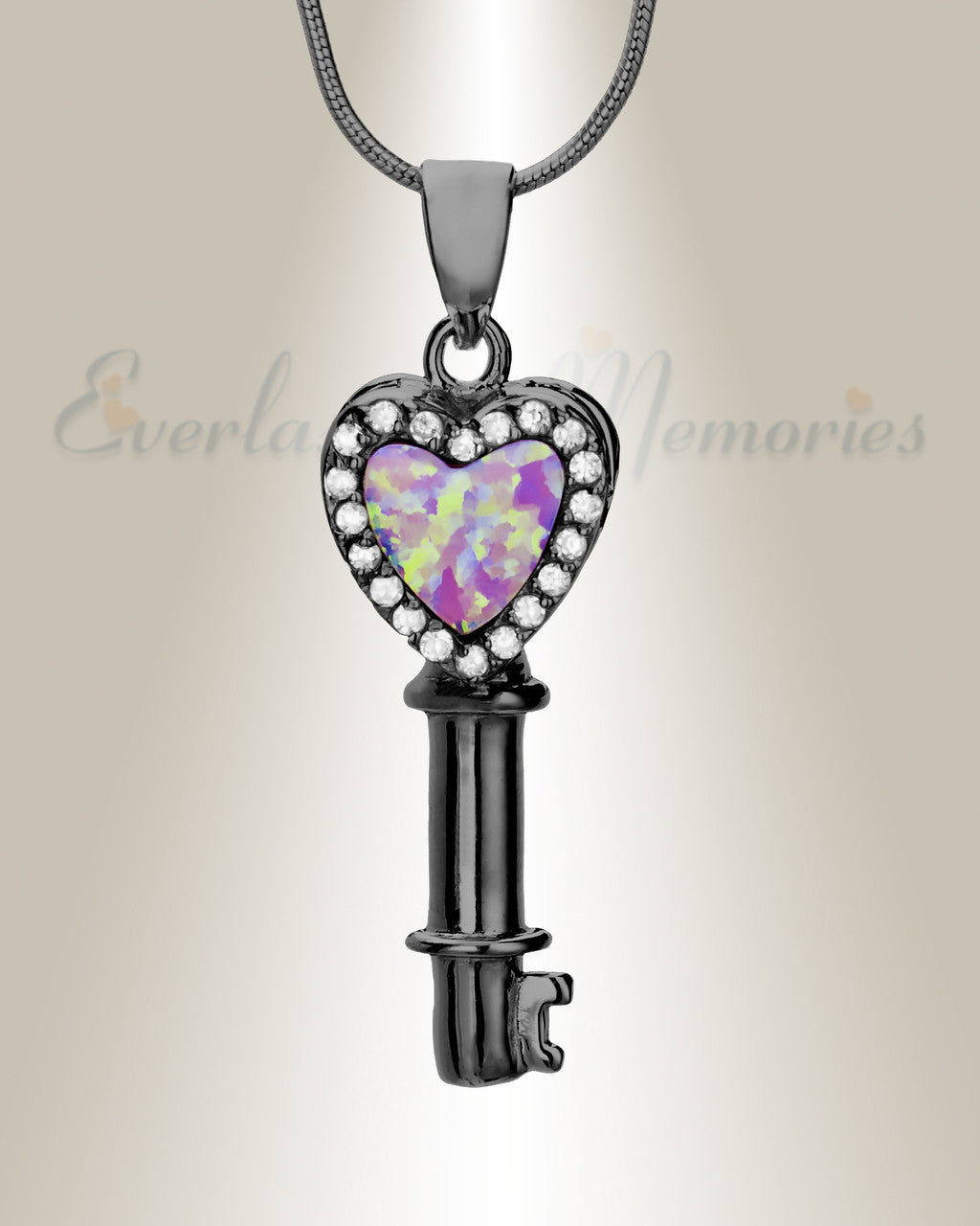 Black Open My Heart Memorial Jewelry