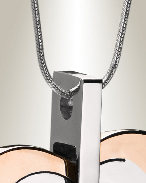 Rose Gold and Black Sincere Heart Urn Pendant