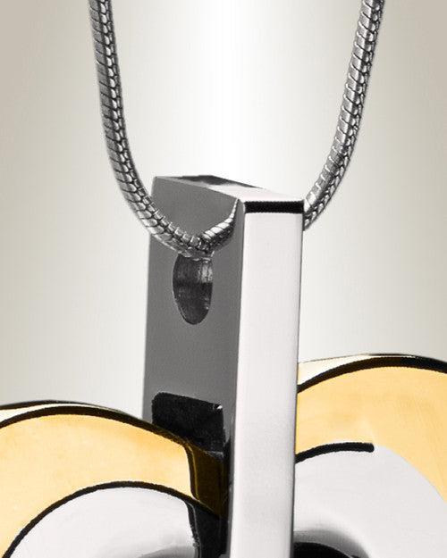 Gold and Stainless Sincere Heart Urn Pendant