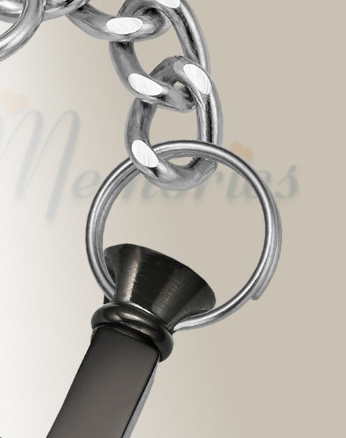 Black Remembrance Cross Memorial Keychain