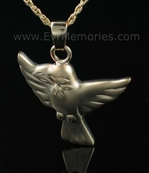 14K Gold Plated Dove Open Wings Jewelry Urn
