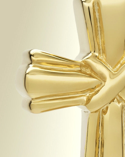 14K Gold Antique Wrapped Cross Urn Keepsake