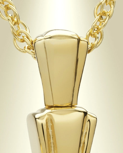 14K Gold Antique Wrapped Cross Urn Keepsake