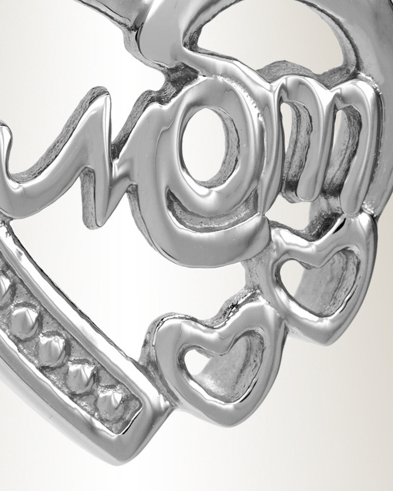 Stainless Steel My Mom Heart Necklace Urn