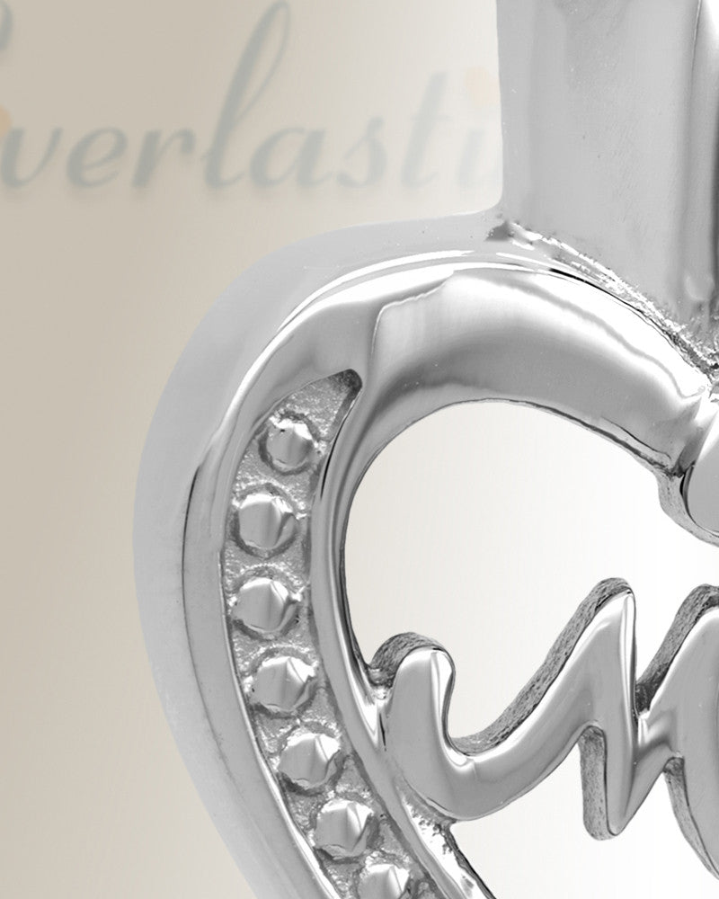 Stainless Steel My Mom Heart Necklace Urn