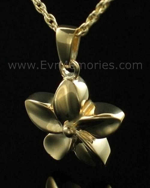 14K Gold Plated Flower Jewelry Urn
