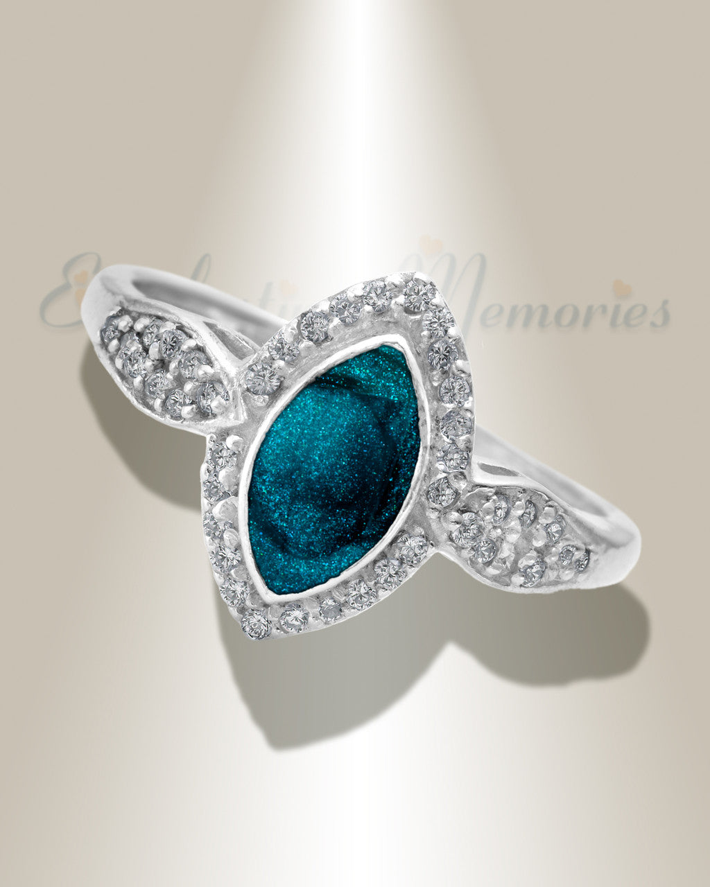 Women's Sterling Silver Sanctuary Ash Ring with Aqua