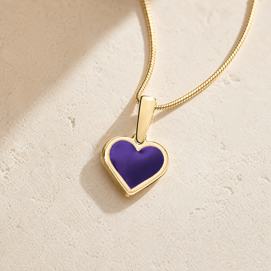 Solid 14K Gold Springtime Heart Ash Resin Jewelry