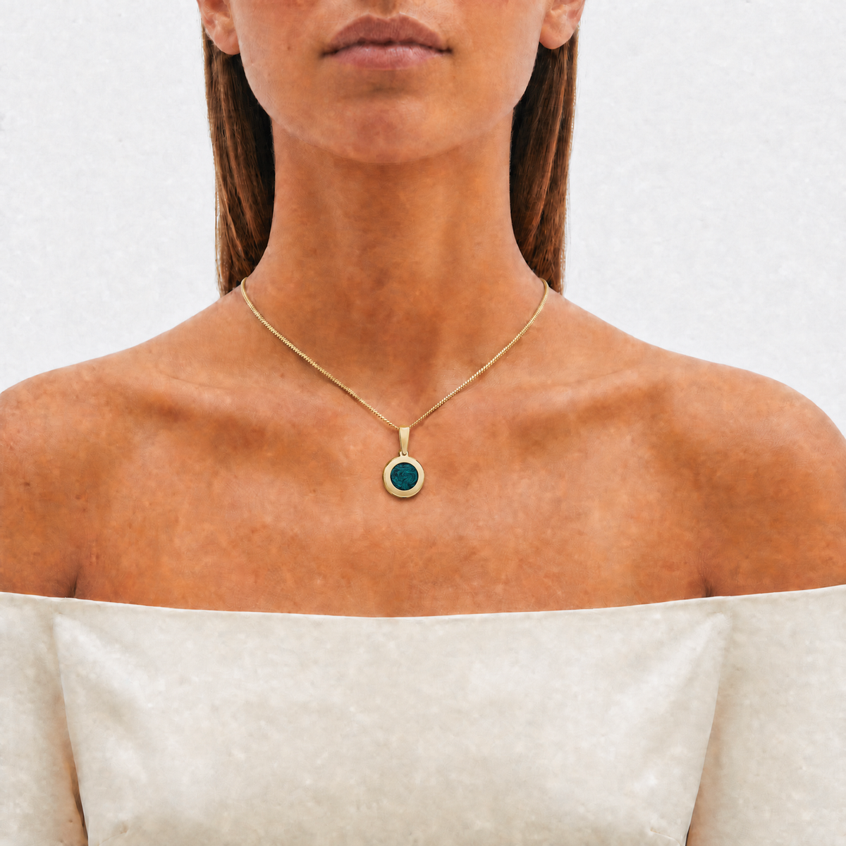 Gold Athletic Round Ash Resin Jewelry