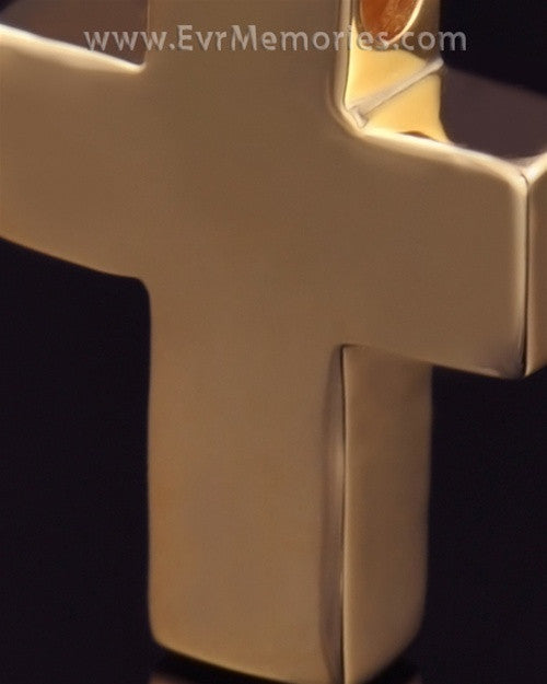 14K Gold Plated Sliding Cross Memorial Locket
