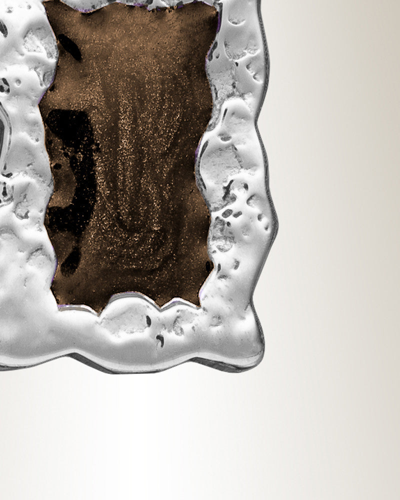 Solid 14K White Gold Adobe Ash Resin Jewelry