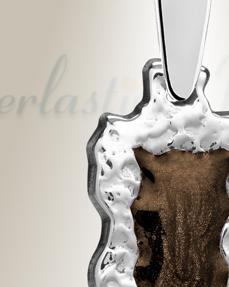 Solid 14K White Gold Adobe Ash Resin Jewelry