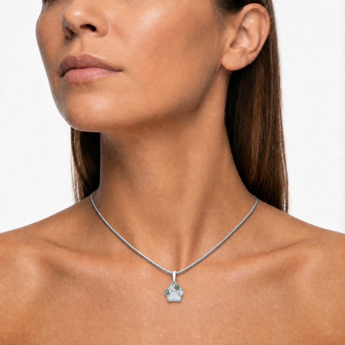 Silver A Print Upon My Heart Ash Resin Jewelry