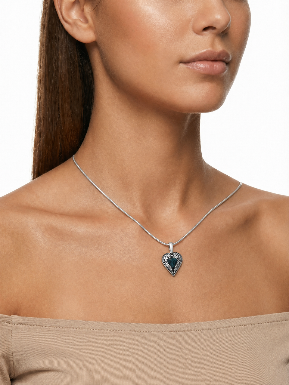 Paradise Sterling Silver Heart Ash Resin Jewelry