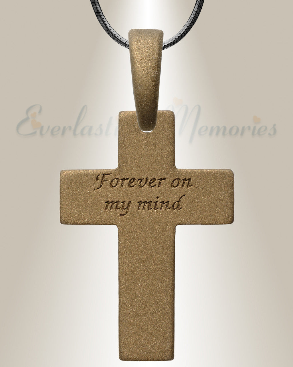 Cultured Cross Bronze Finish with Black Flame Opal Ash Resin Jewelry