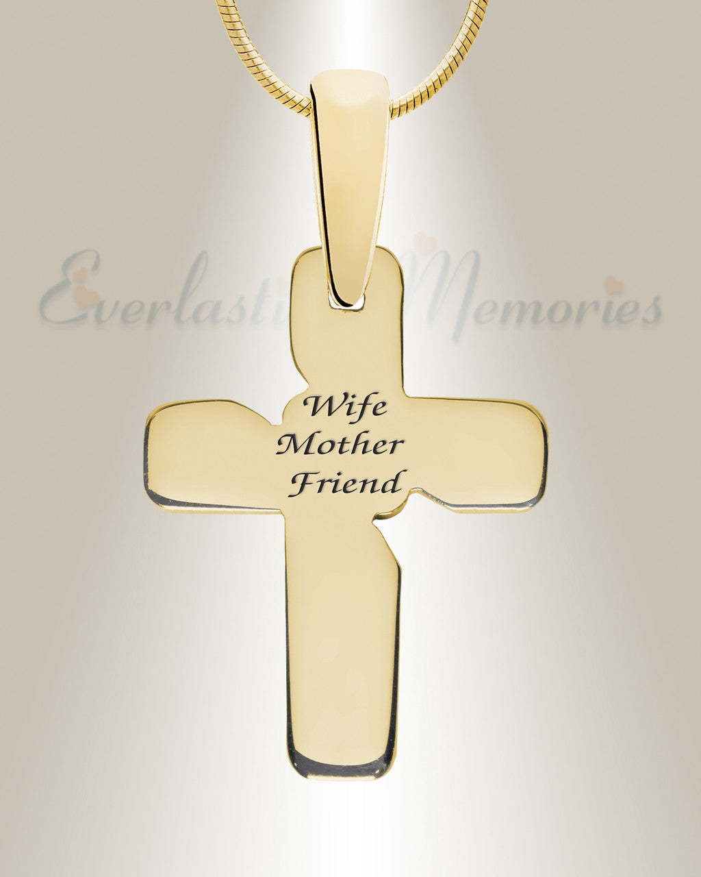 Solid 14K Gold Honoring Cross Ash Resin Jewelry