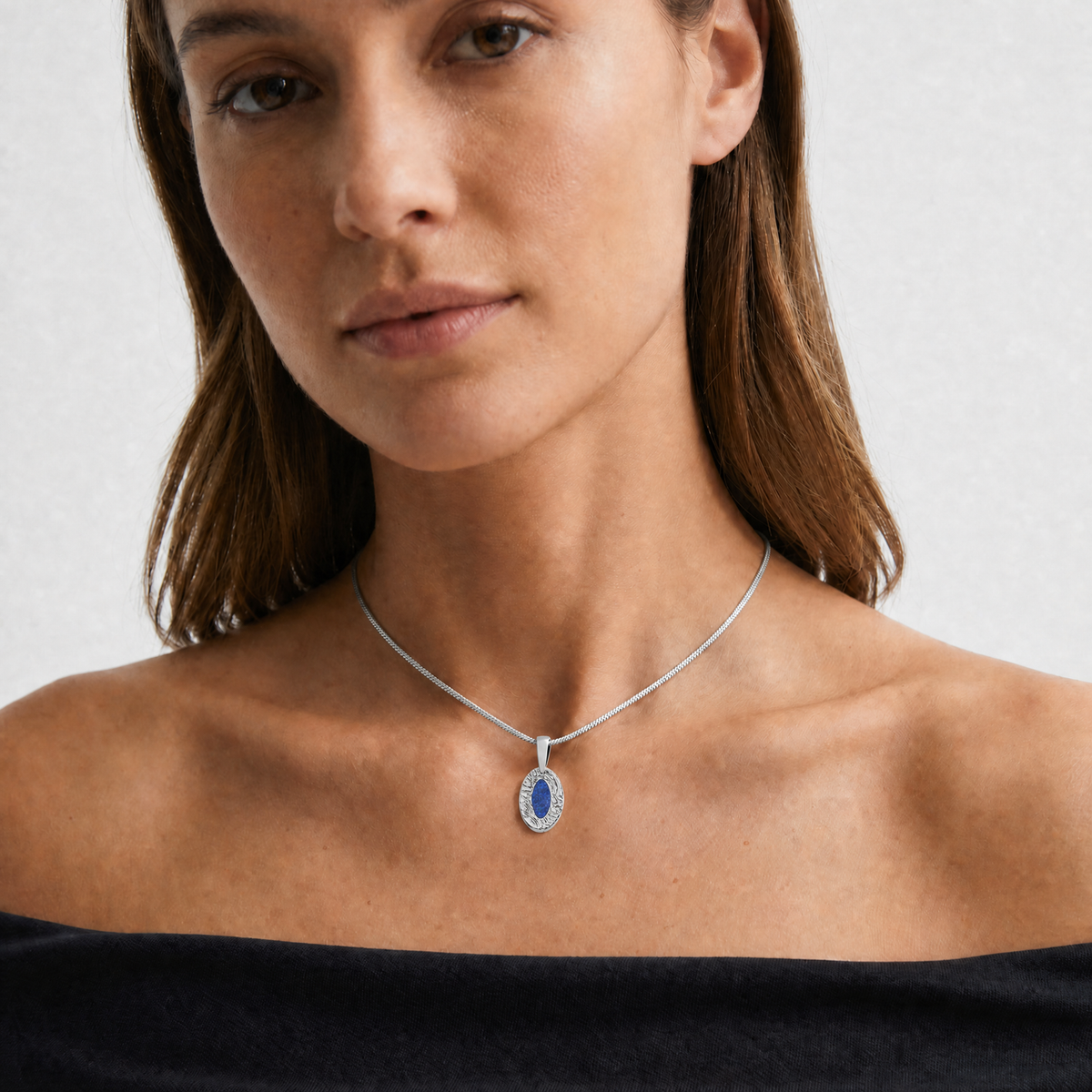 Solid 14K Gold Heartfelt Oval with Black Flame Opal Ash Resin Jewelry