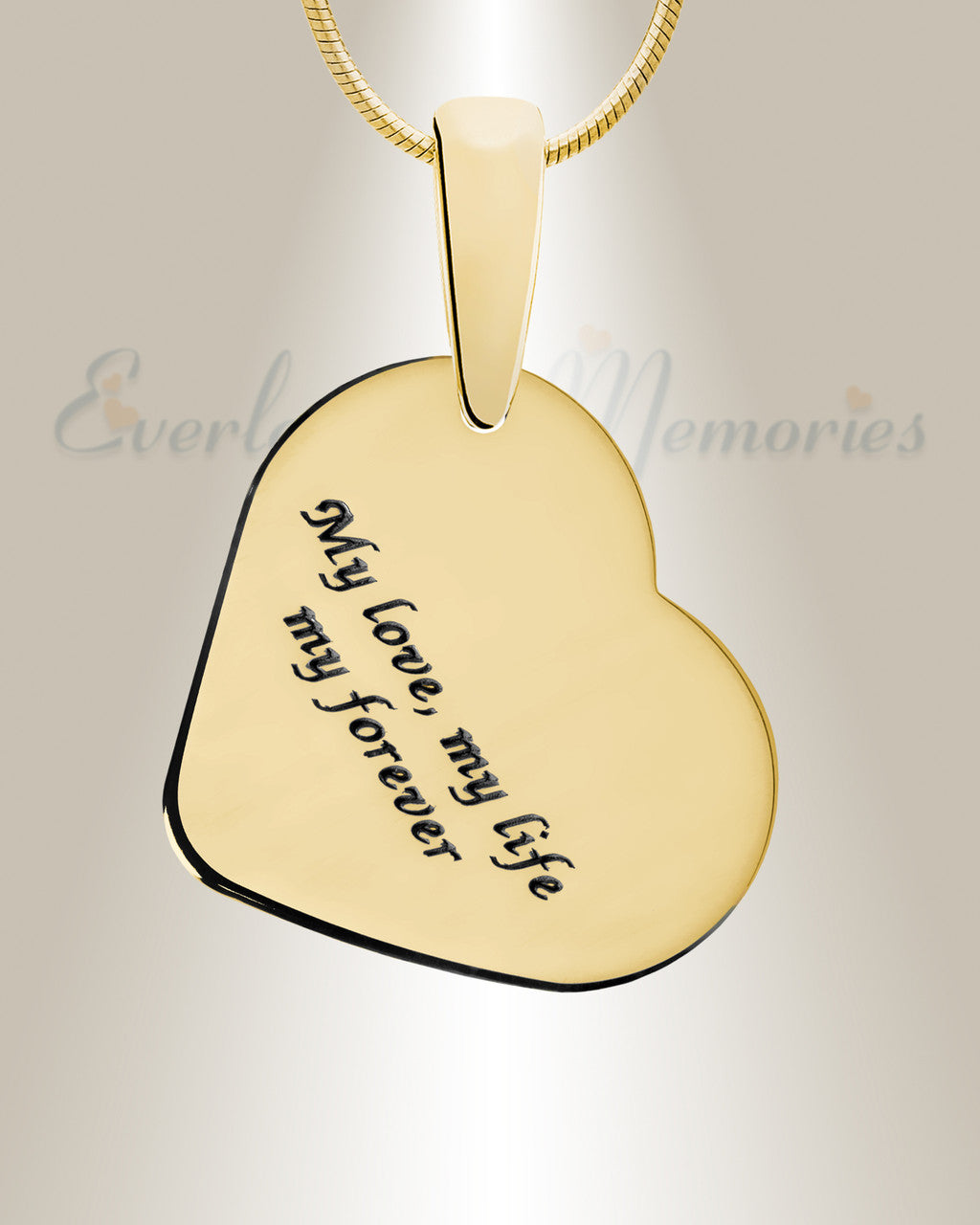 Solid 14K Gold Attentive Heart with Slate Ash Resin Jewelry