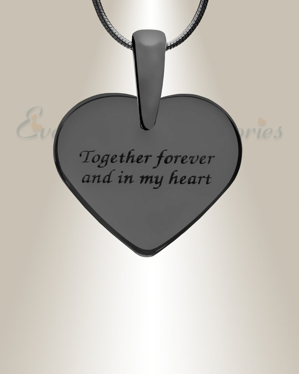 Pleasant Heart Black Finish Ash Resin Jewelry