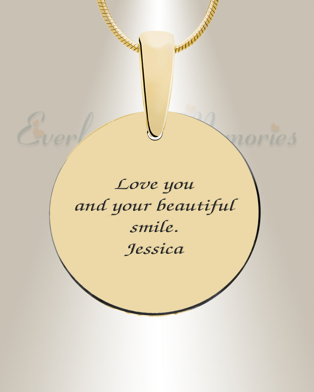 Solid 14K Gold Initial Round Ash Resin Jewelry