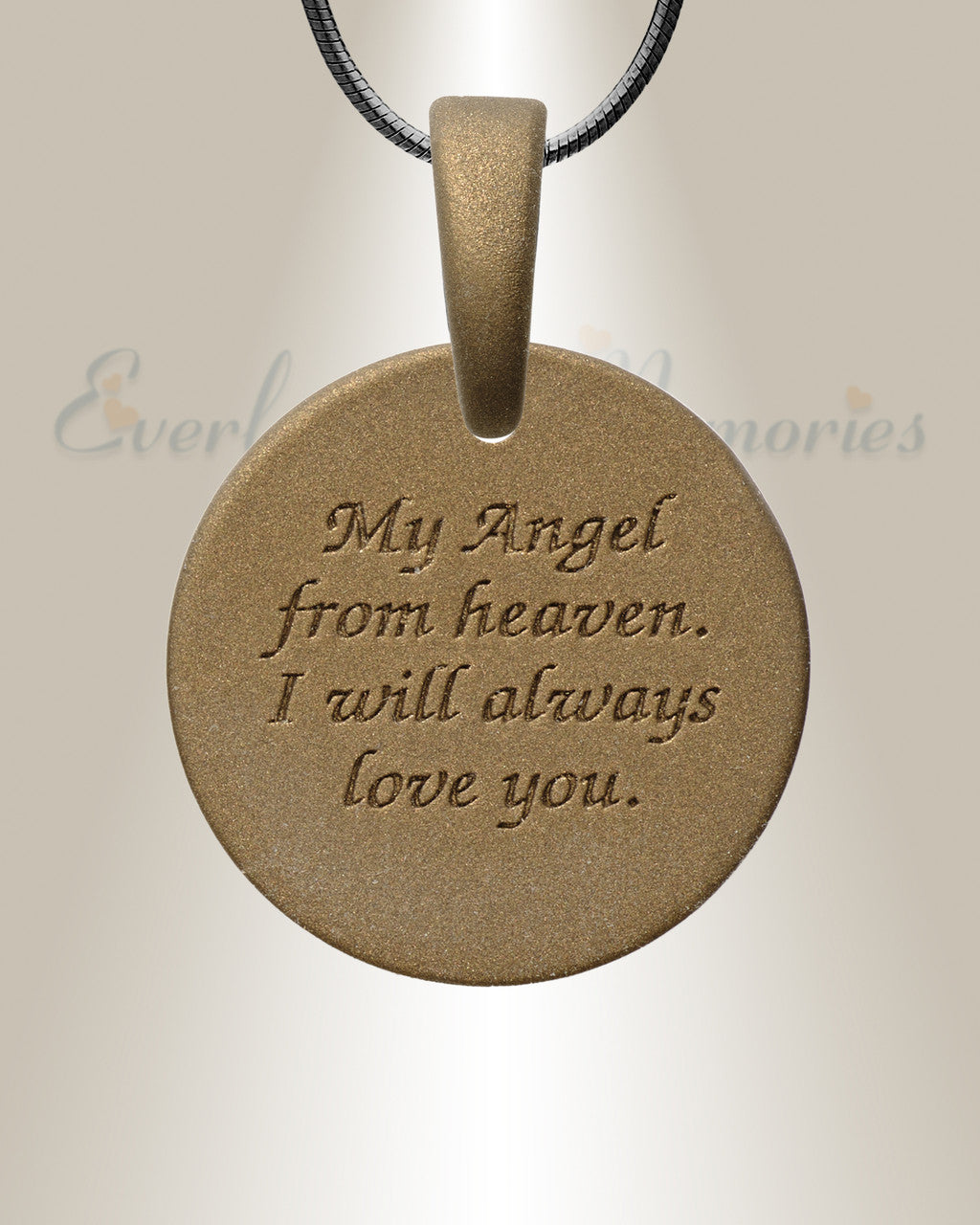 Lasting Imprint Round Bronze Finish with Black Flame Opal Ash Resin Jewelry