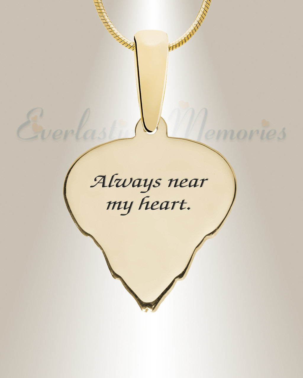 Solid 14K Gold Feathered Heart Ash Resin Jewelry