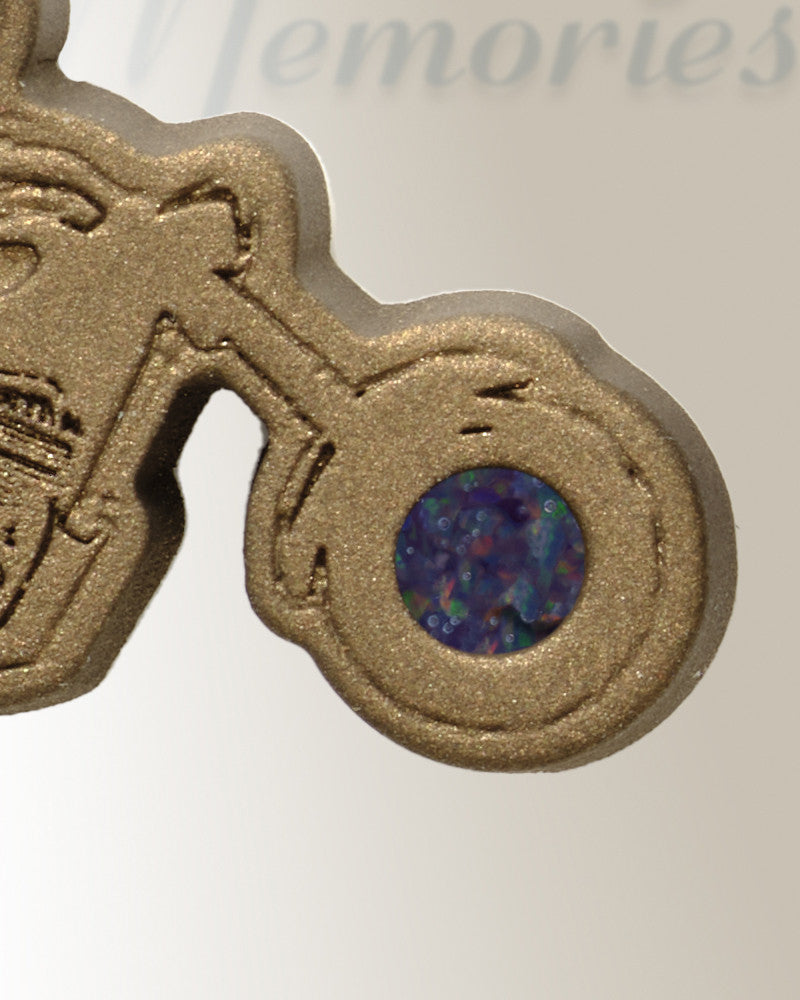 Riding Along Bronze Finish with Black Flame Opal Ash Resin Jewelry
