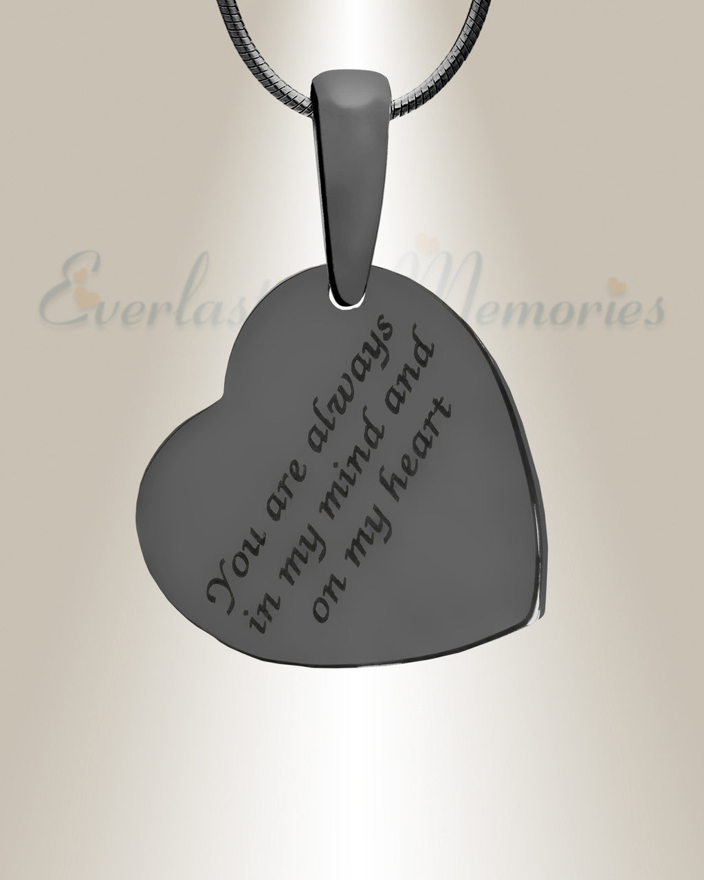 Two Of A Kind Heart Black Finish Ash Resin Jewelry