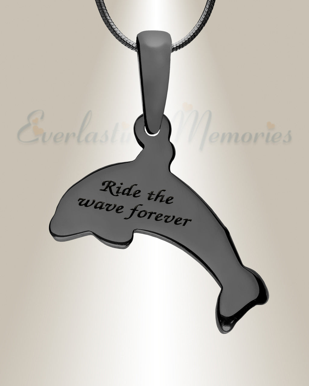 Jubilant Dolphin Black Finish with Carob Ash Resin Jewelry