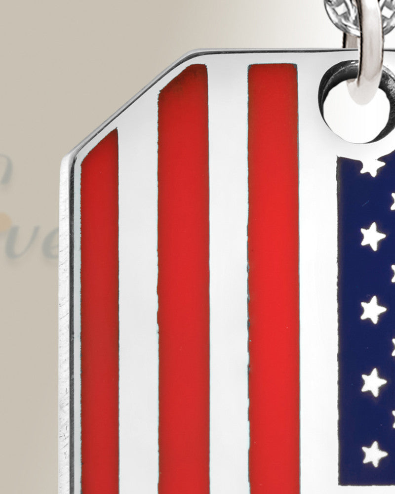 Silver American Flag Ash Resin Jewelry