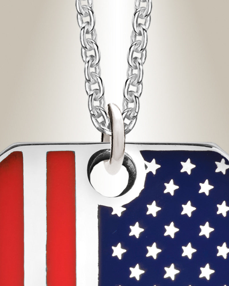 Silver American Flag Ash Resin Jewelry