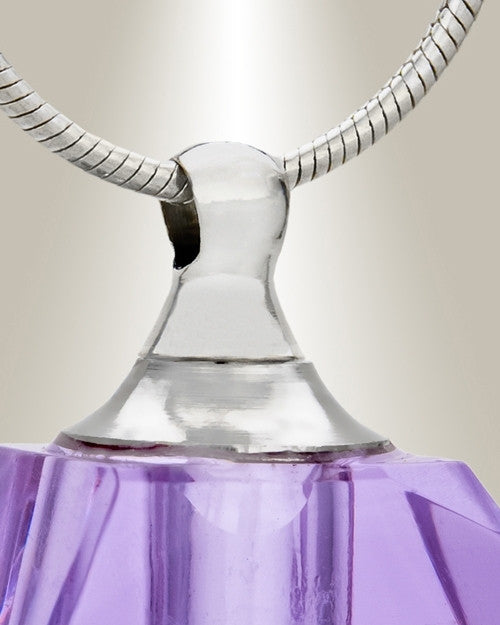 Glass Locket Violet Graceful Teardrop Jewelry Urn