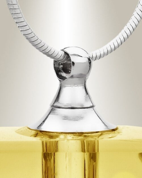 Glass Locket Yellow Inspire Heart Cremation Pendant