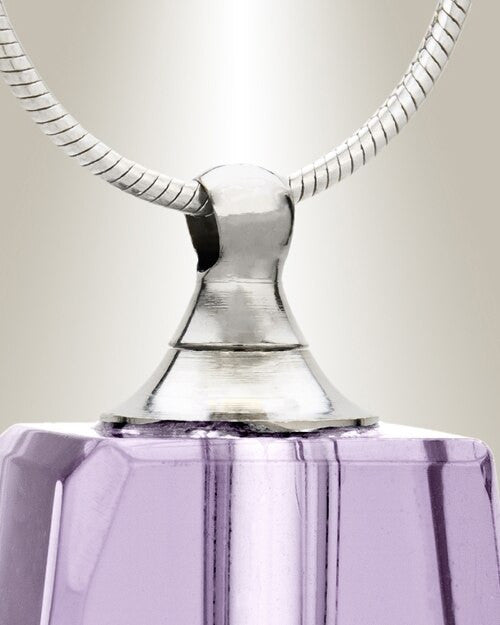 Glass Locket Violet Tribute Ash Urn Necklace