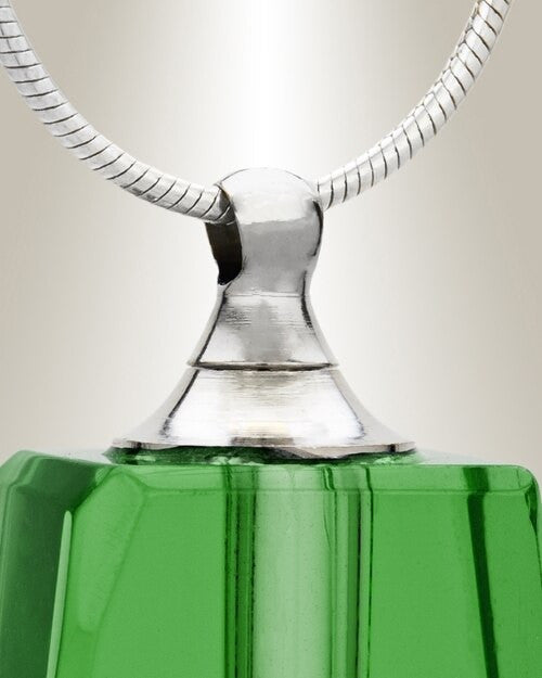 Glass Locket Emerald Tribute Keepsake Pendant