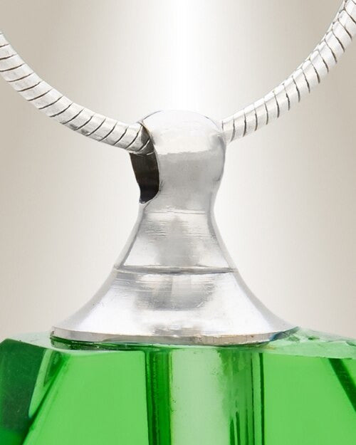 Glass Locket Emerald Integrity Pendant Keepsake