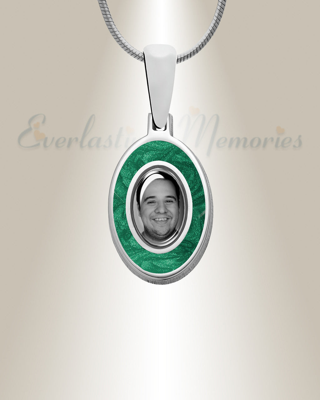 Oval Sterling Silver Picture Pendant With Fir Ash Resin Jewelry