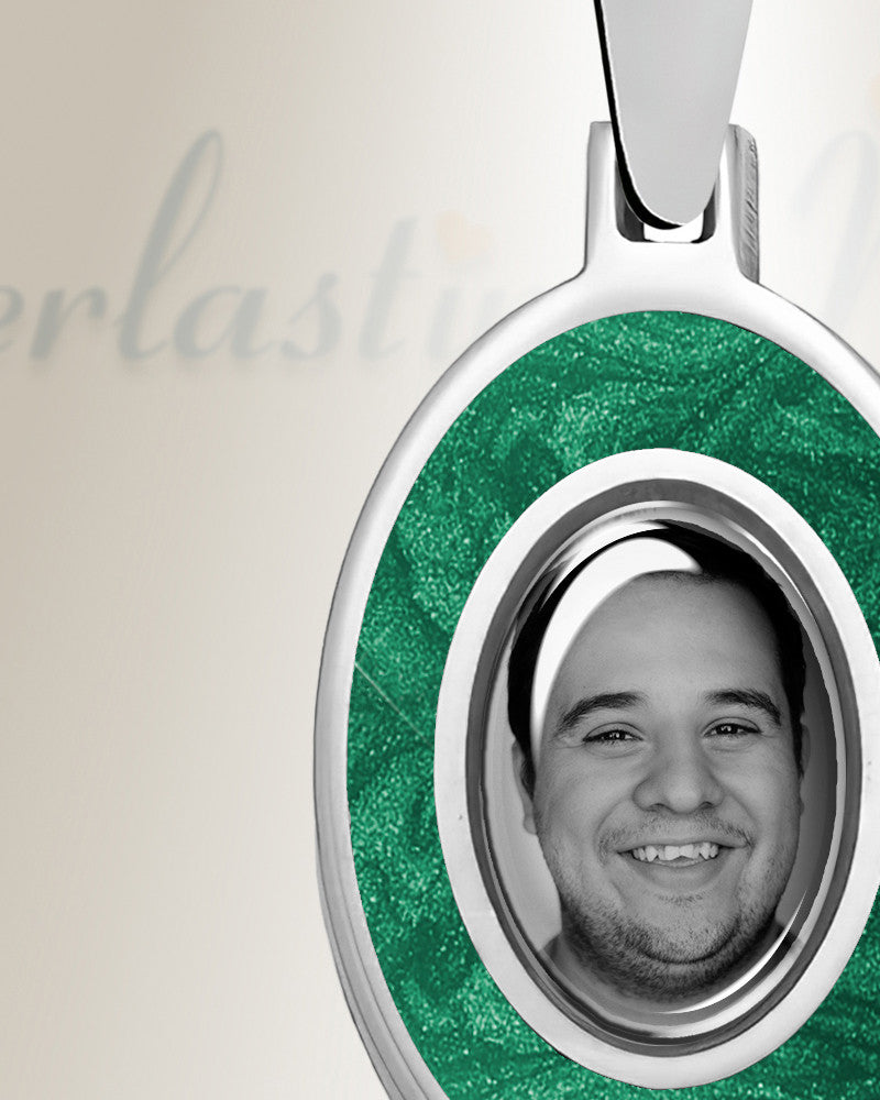 Oval Sterling Silver Picture Pendant With Fir Ash Resin Jewelry