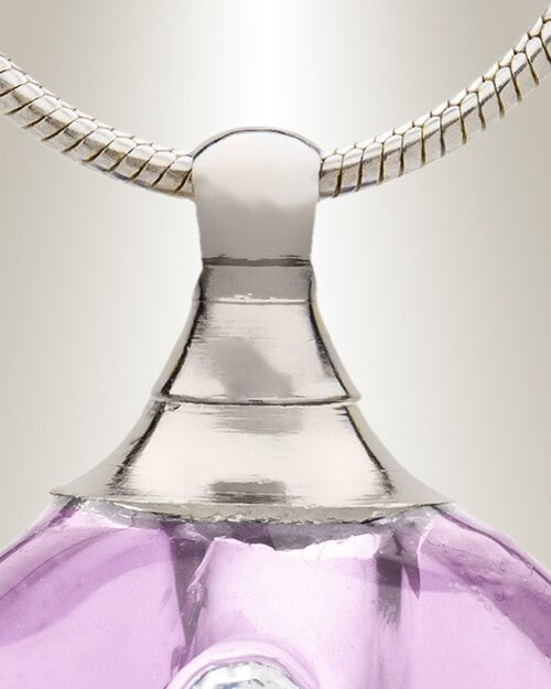 Glass Locket Pink Stability Cremation Urn Necklace