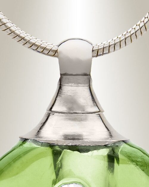 Glass Locket Emerald Stability Jewelry Urn