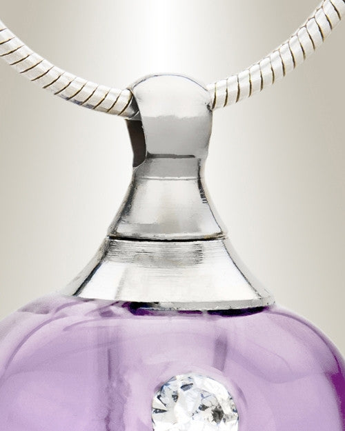 Glass Locket Violet Merriment Keepsake Pendant