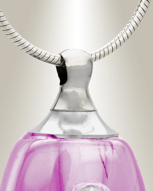 Glass Locket Pink Forever Cremation Jewelry