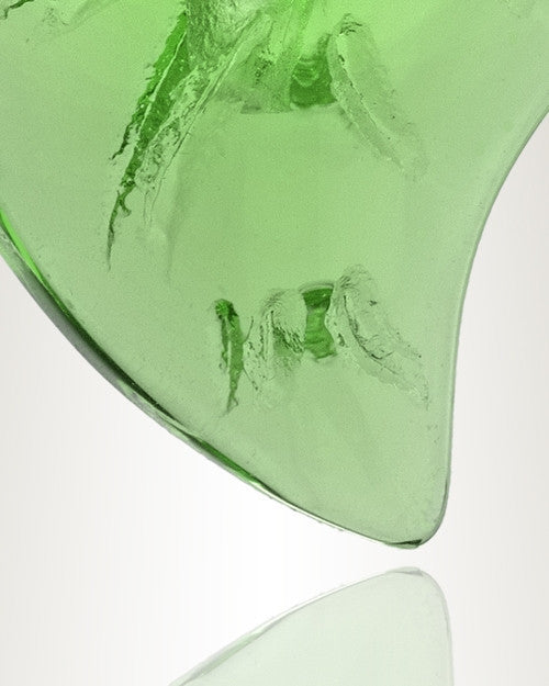 Glass Locket Green Leaf Cremation Jewelry