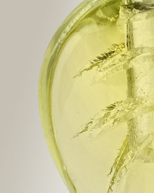 Glass Locket Yellow Leaf Cremation Jewelry