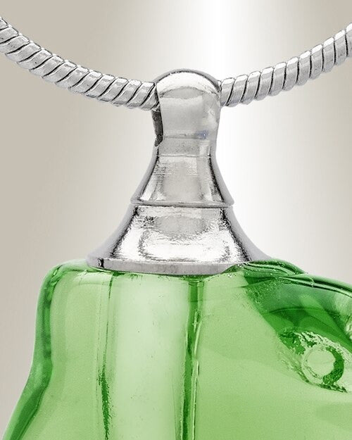 Glass Locket Green Dolphin Cremation Jewelry