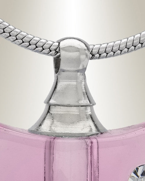 Glass Locket Pink Heartfelt Cremation Jewelry