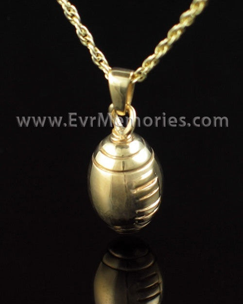 Gold Plated Football Funeral Urn