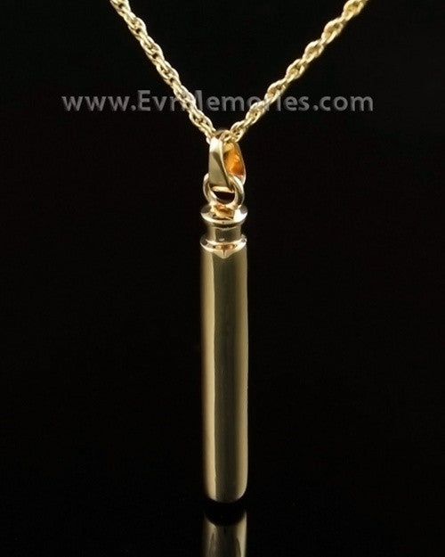 Long Cylinder Gold Plated Jewelry Urn
