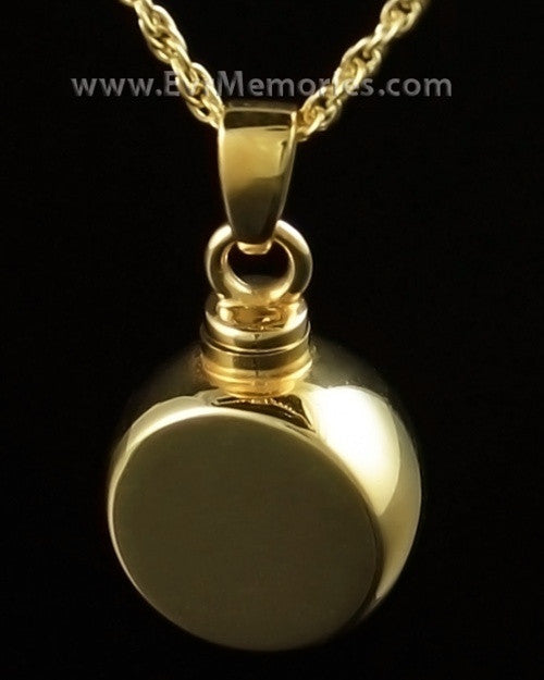 Signet Cremation Pendant in 14K Gold Plate Urn Keepsake