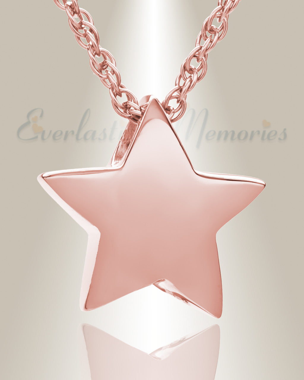 14K Rose Gold Small Sliding Star Cremation Urn Keepsake
